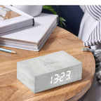 Reveil Flip Click - Bouleau Naturel Blanc