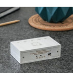 Reveil Flip Click - Bouleau Naturel Blanc