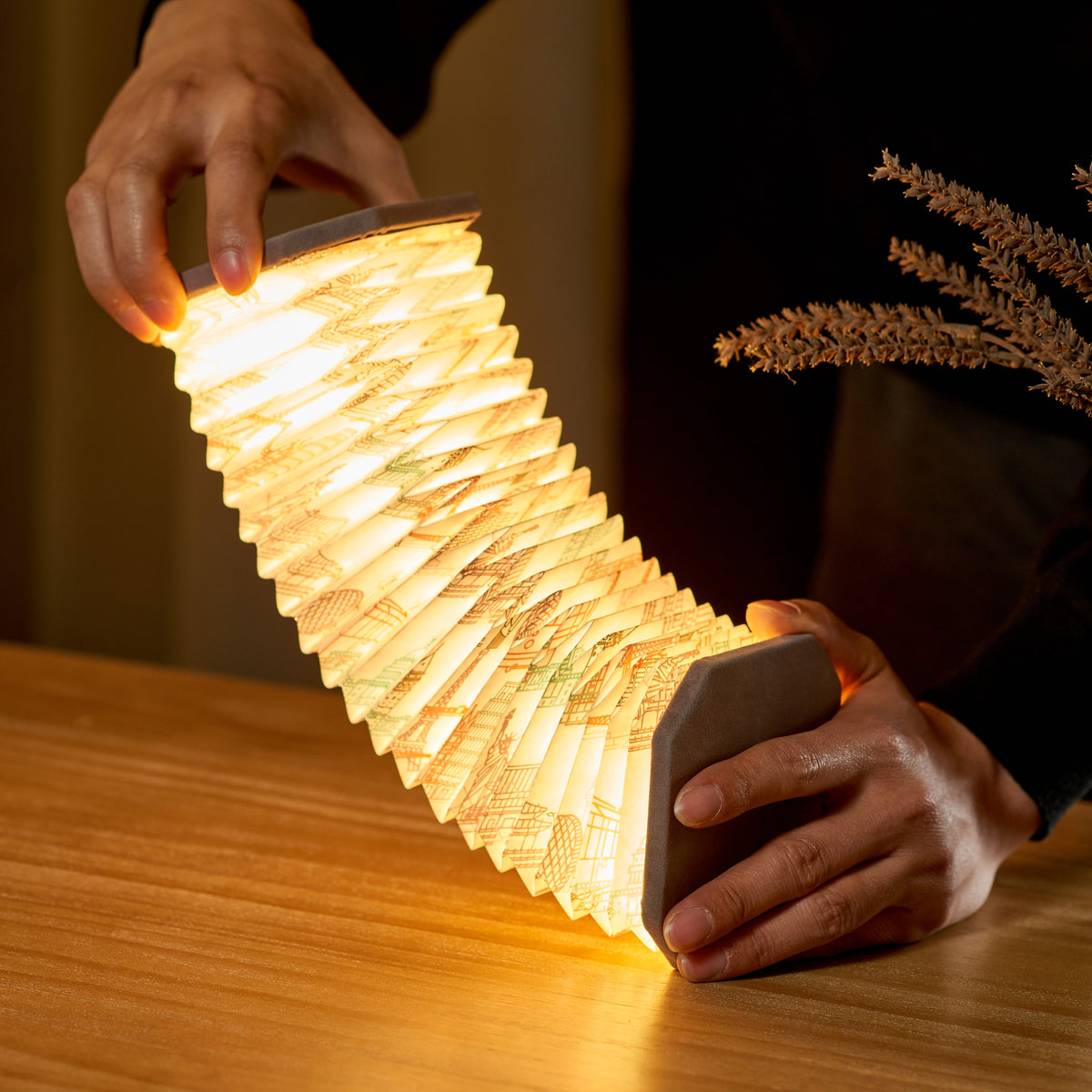 Lampe Smart Accordion - Velours Gris Landmark