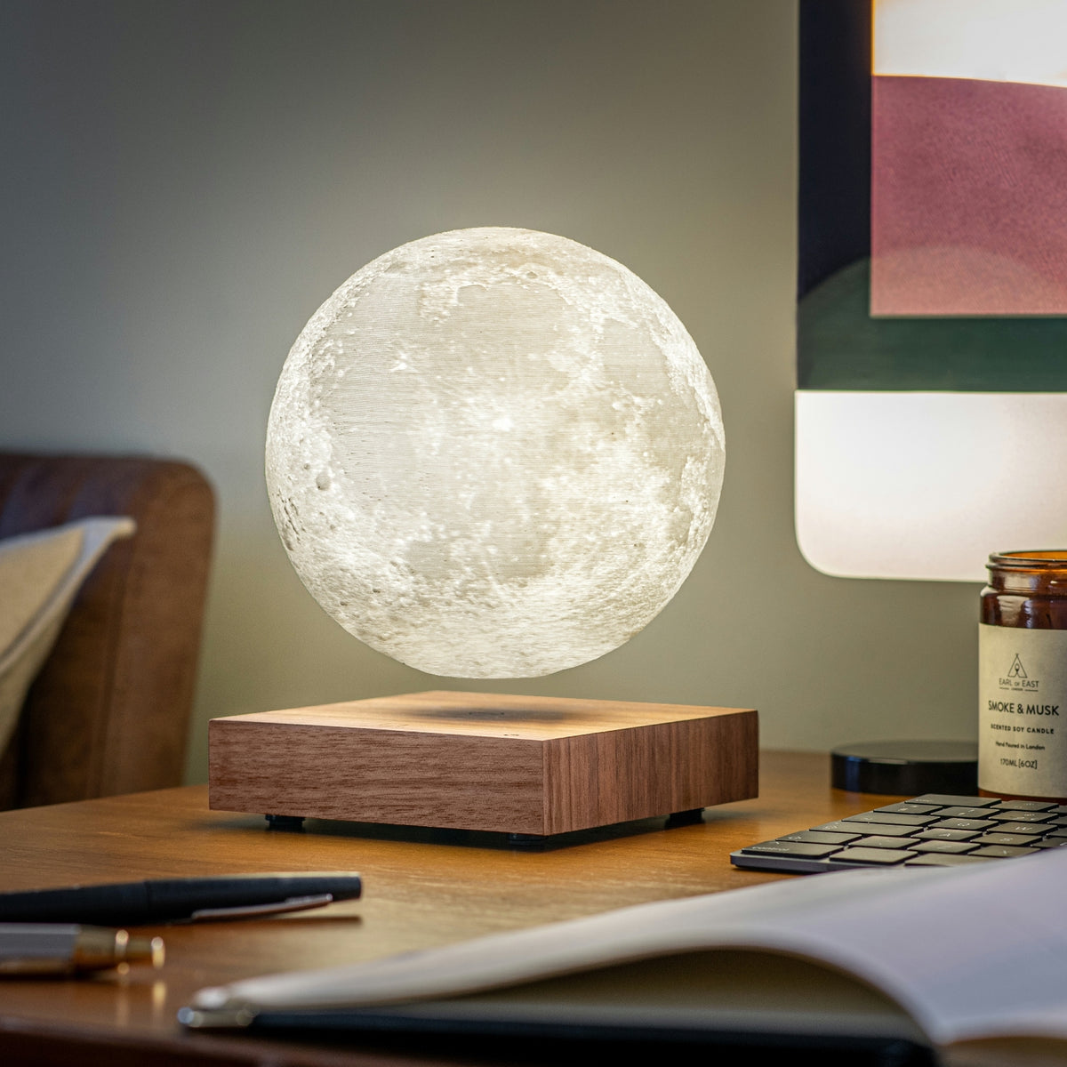 Lampe Smart Moon - Noyer Naturel