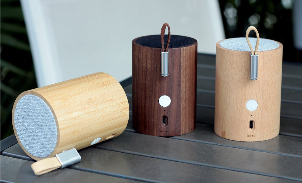 Enceinte Bluetooth Drum Light - Hêtre Naturel