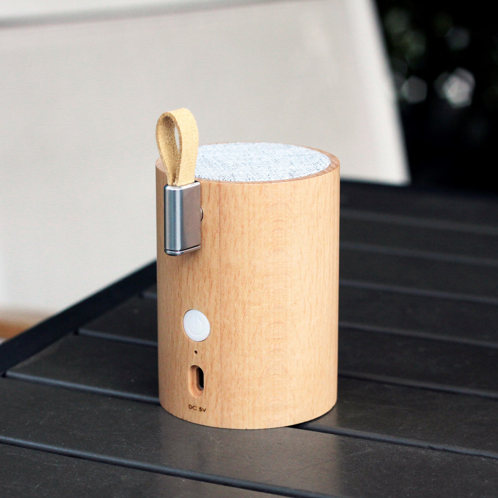 Enceinte Bluetooth Drum Light - Hêtre Naturel