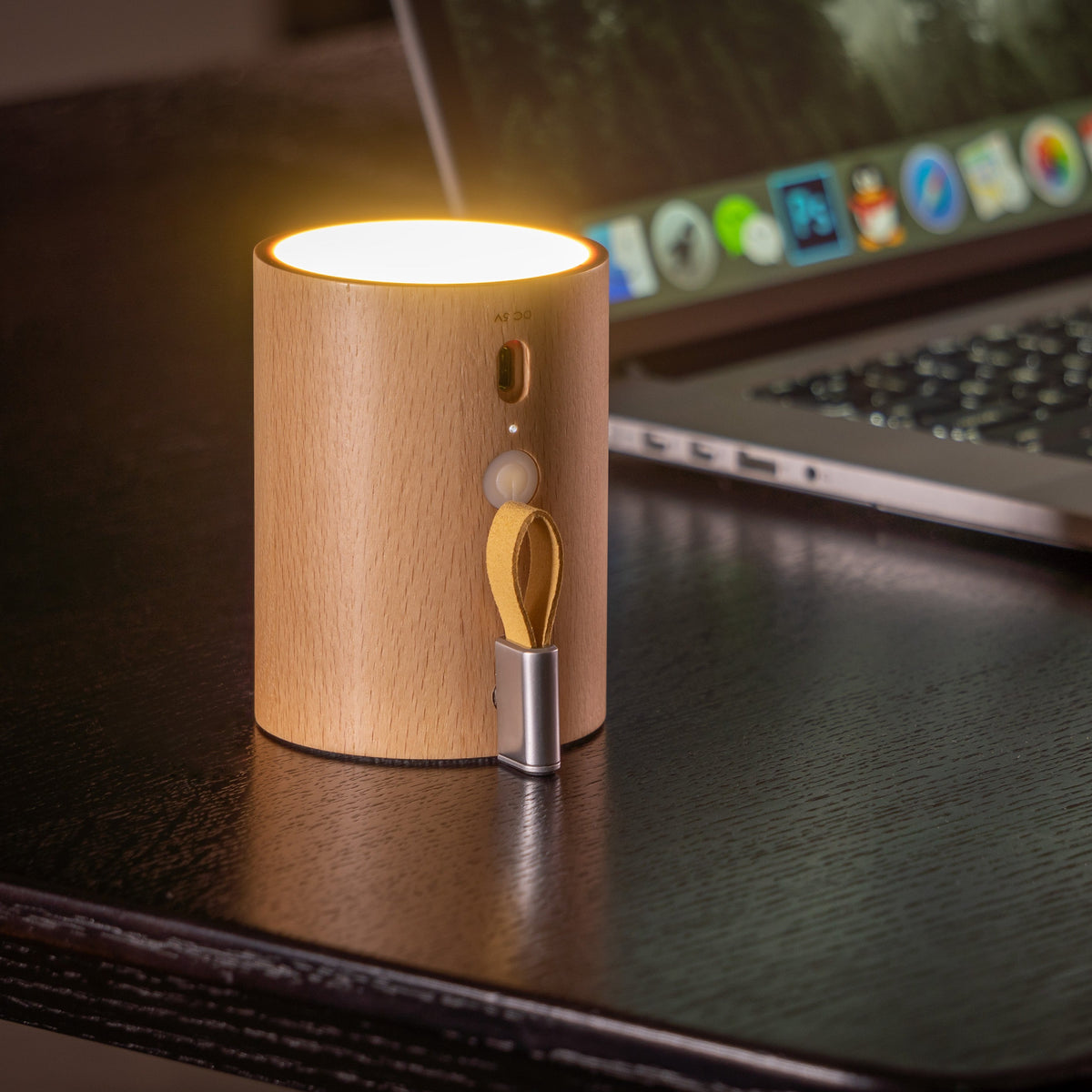 Enceinte Bluetooth Drum Light - Hêtre Naturel