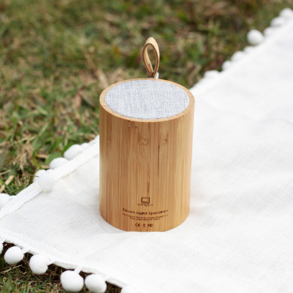 Enceinte Bluetooth Drum Light - Bambou Naturel