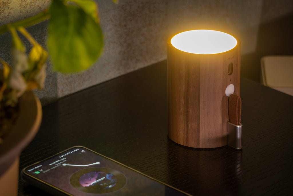 Drum Light Bluetooth Speaker - Natural Walnut