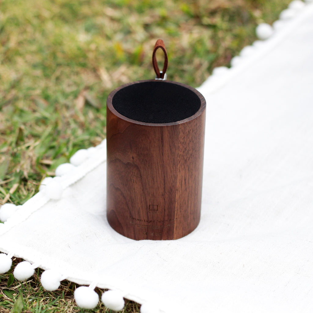 Drum Light Bluetooth Speaker - Natural Walnut