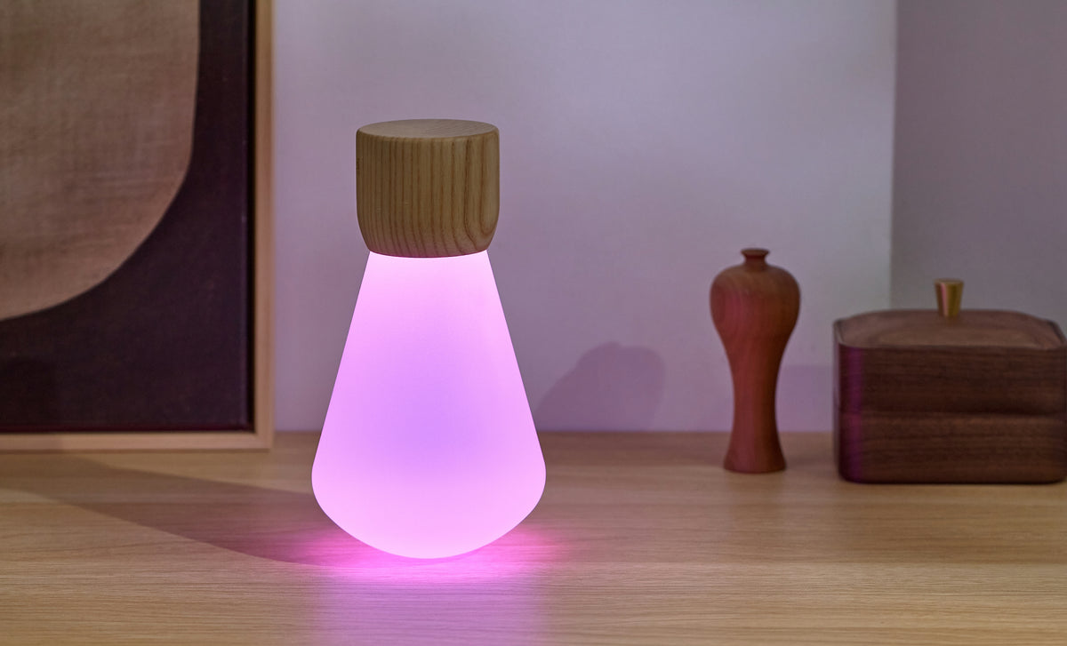 Lampe Ampoule Pentagon - Frêne Blanc - 2 Tailles