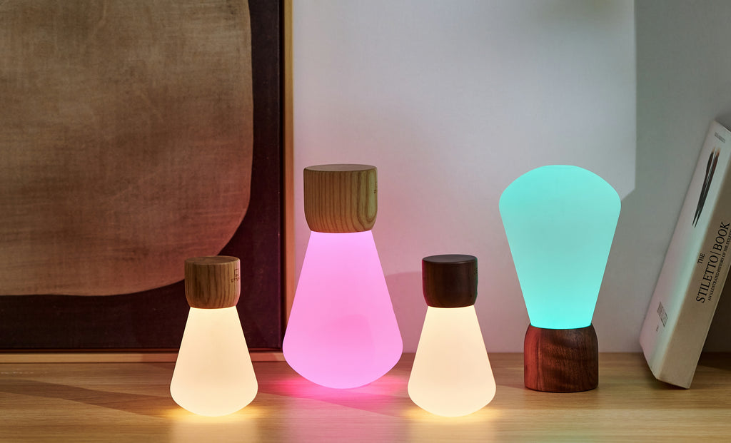 Lampe Ampoule Pentagon - Frêne Blanc - 2 Tailles