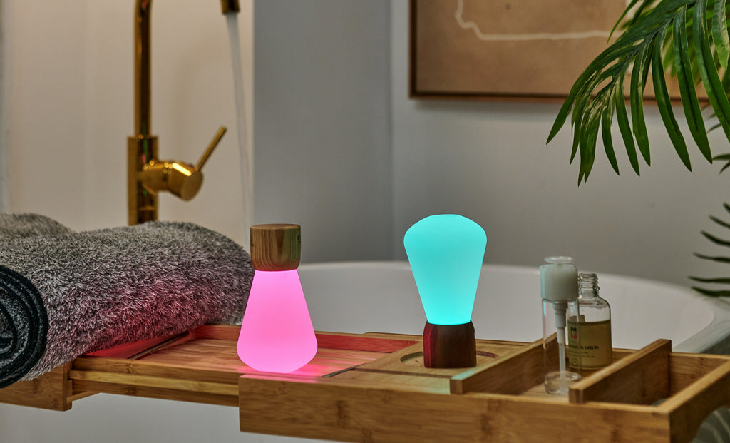 Lampe Ampoule Pentagon - Frêne Blanc - 2 Tailles