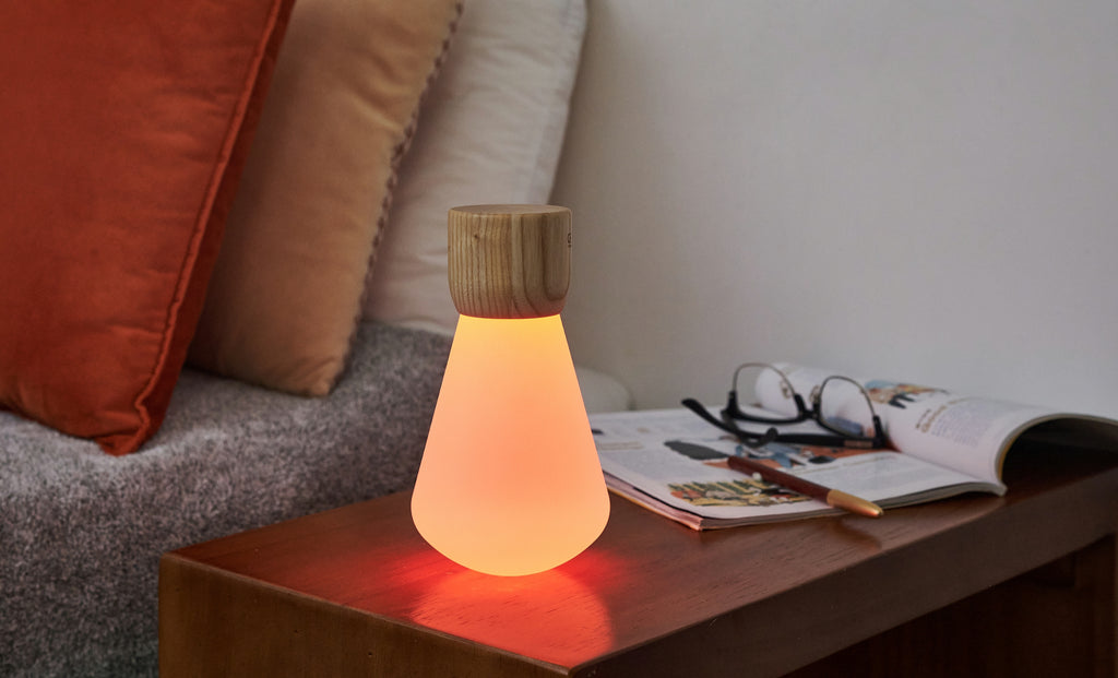 Lampe Ampoule Pentagon - Frêne Blanc - 2 Tailles