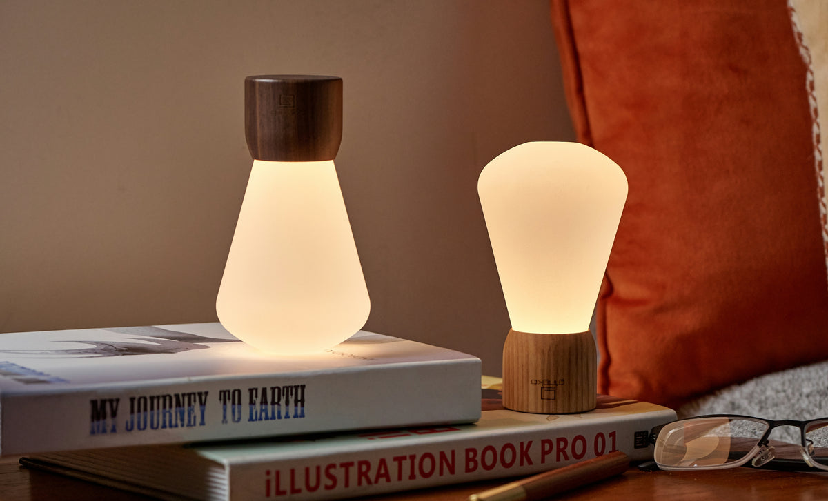 Lampe Ampoule Pentagon - Noyer Naturel - 2 Tailles