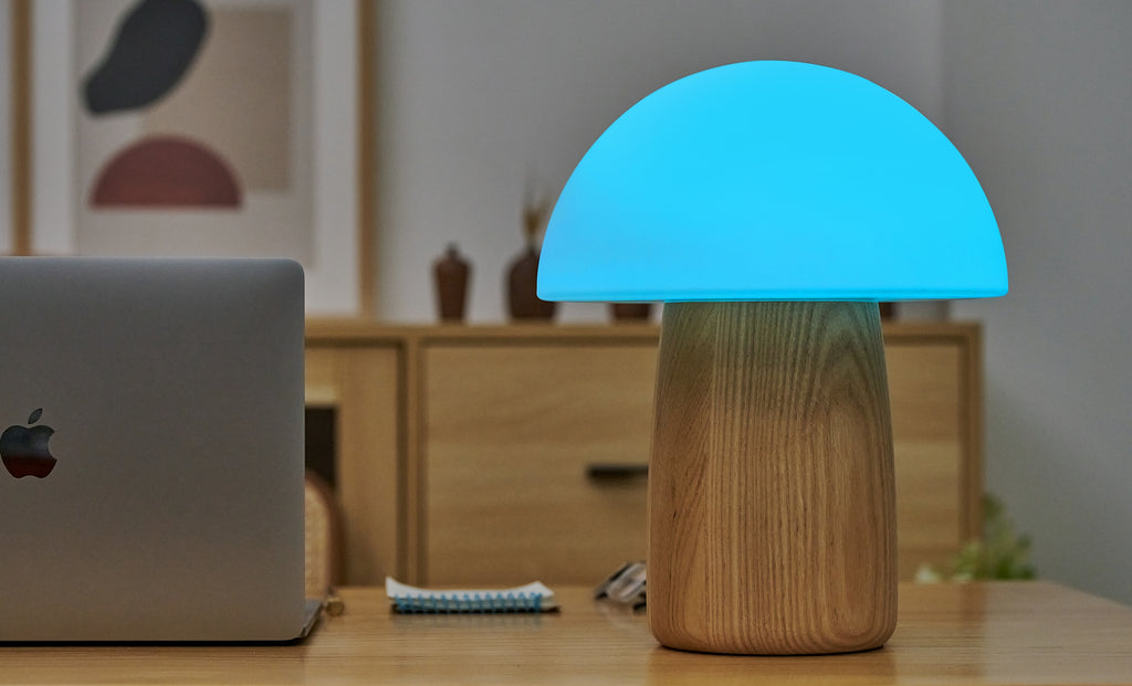 Lampe Champignon Alice - Frêne Blanc - 2 Tailles