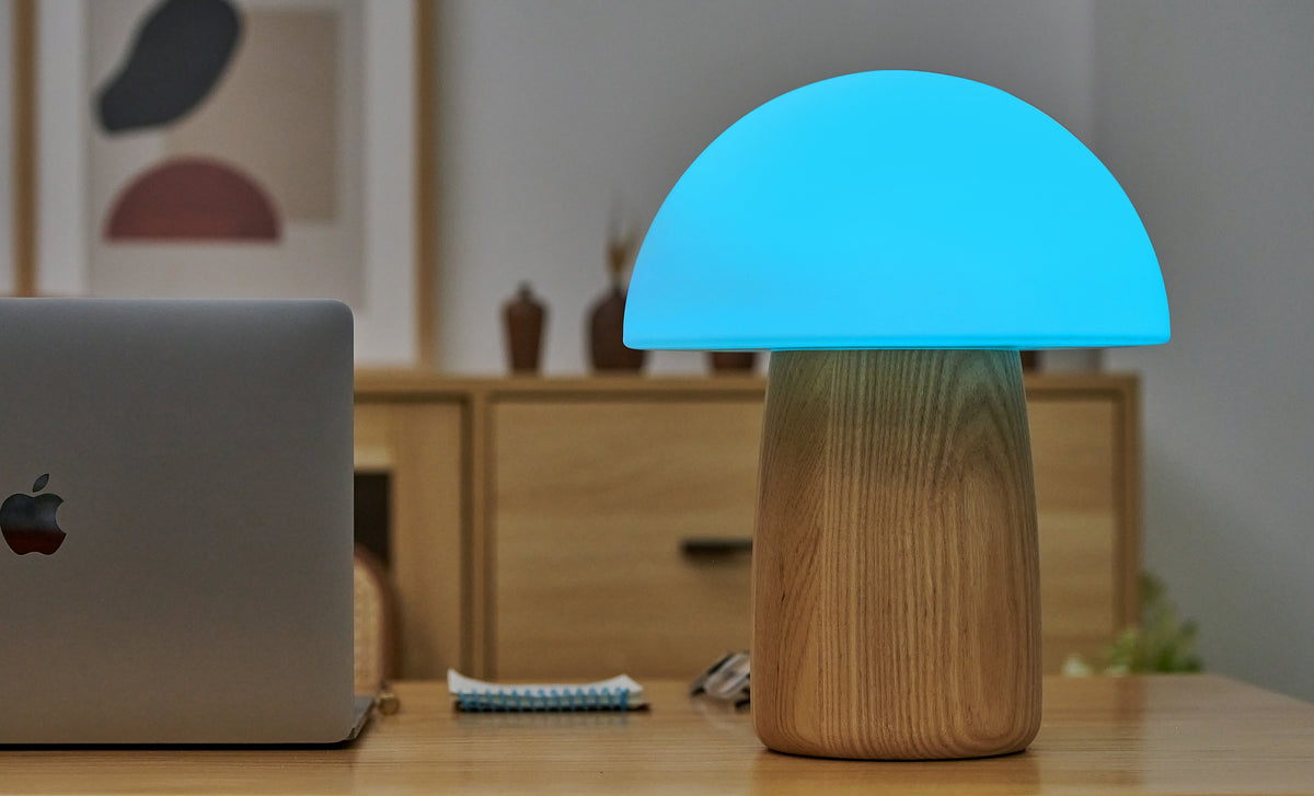Lampe Champignon Alice - Frêne Blanc - 2 Tailles