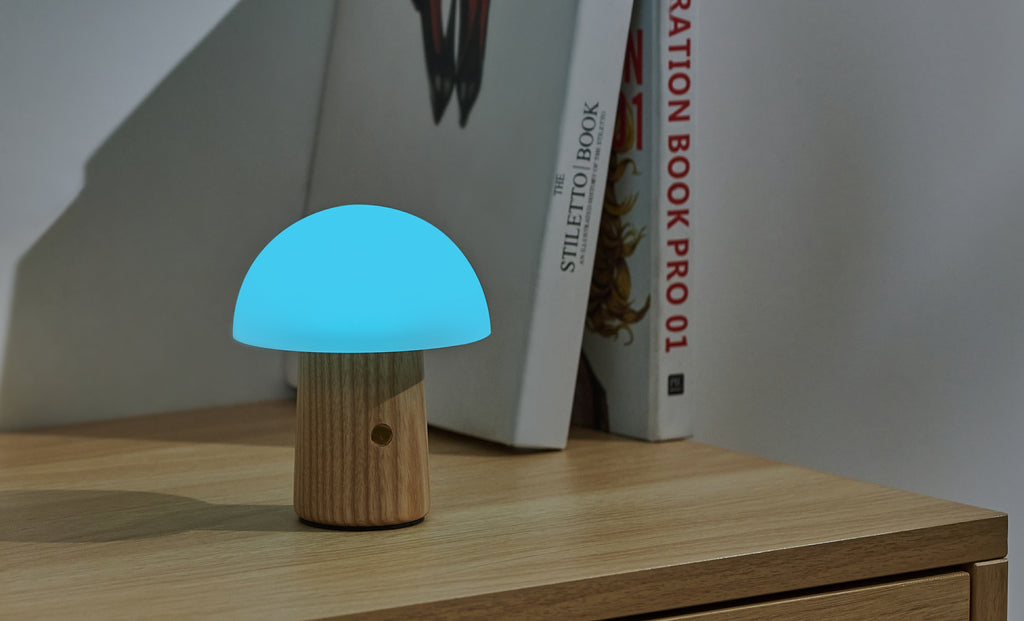 Lampe Champignon Alice - Frêne Blanc - 2 Tailles