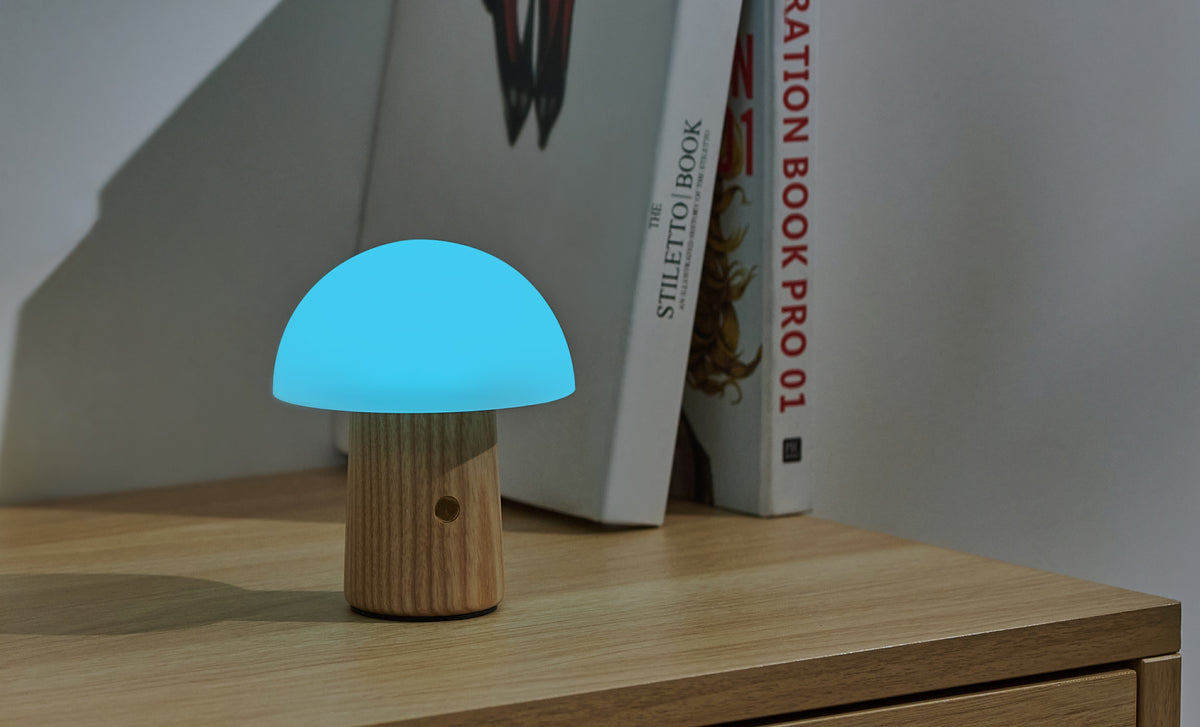 Lampe Champignon Alice - Frêne Blanc - 2 Tailles