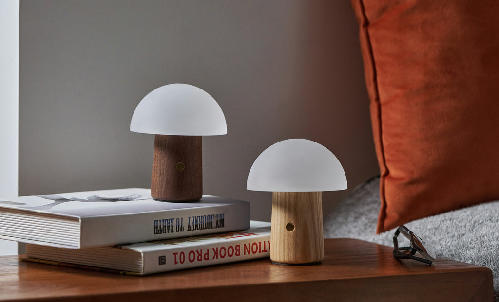 Lampe Champignon Alice - Frêne Blanc - 2 Tailles