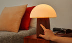 Lampe Champignon Alice - Noyer Naturel - 2 Tailles
