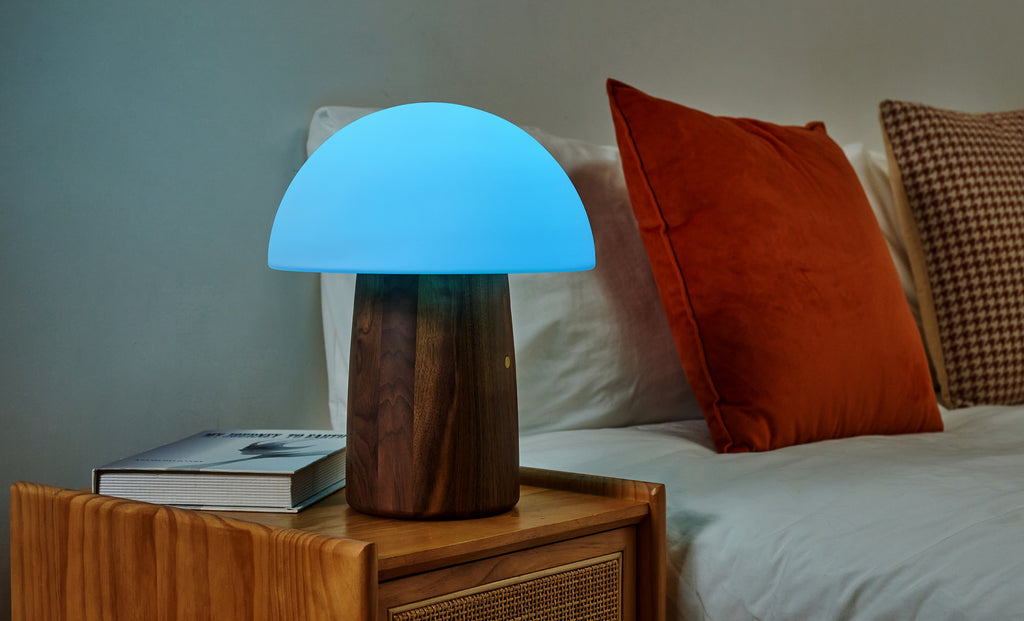 Lampe Champignon Alice - Noyer Naturel - 2 Tailles