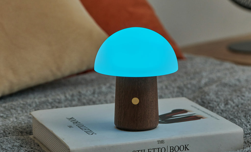 Lampe Champignon Alice - Noyer Naturel - 2 Tailles