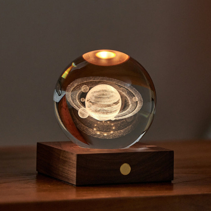 Diseño Gingko - Luz de cristal ámbar - Saturno