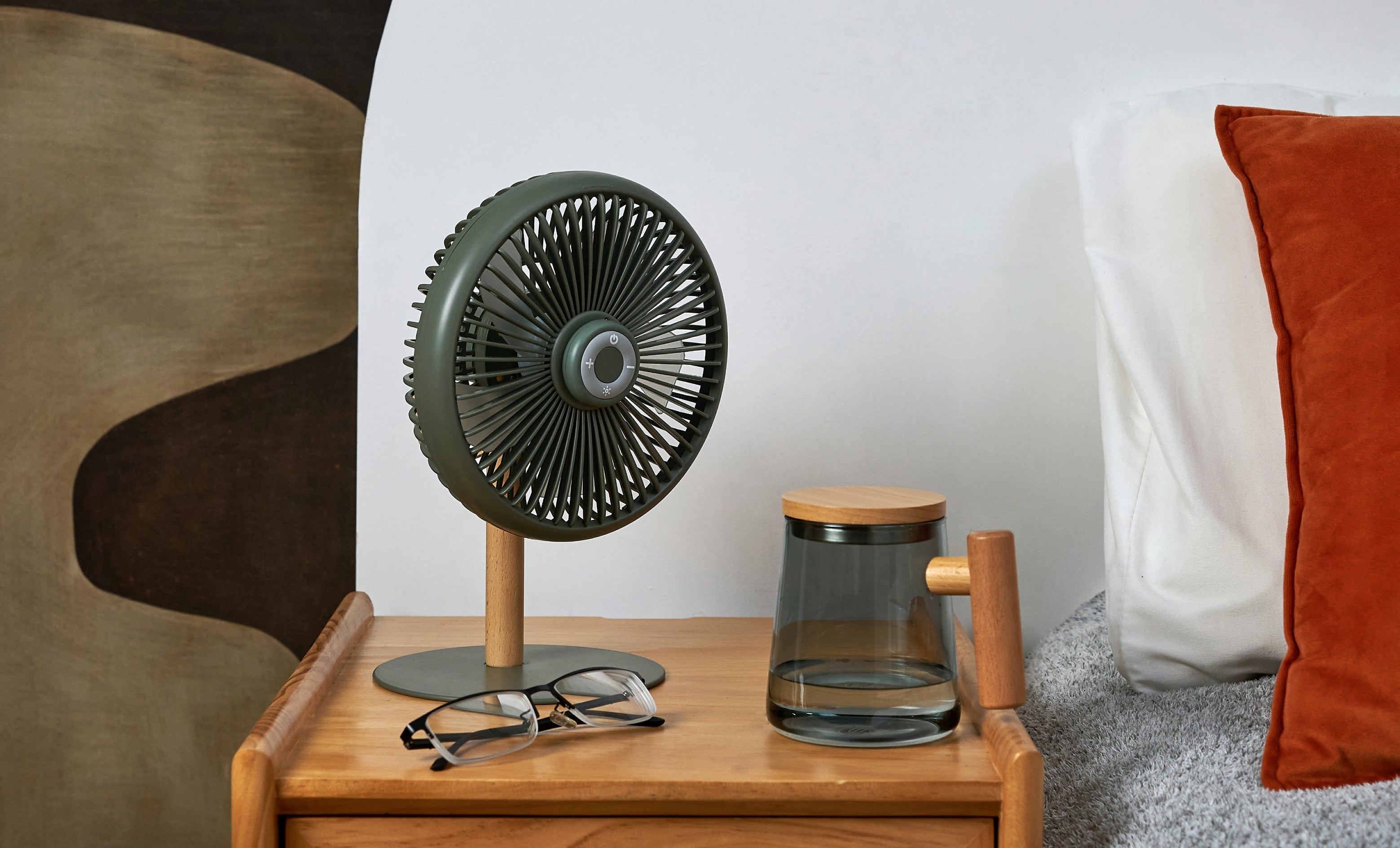 Lampe-Ventilateur de Bureau - Vert Kaki