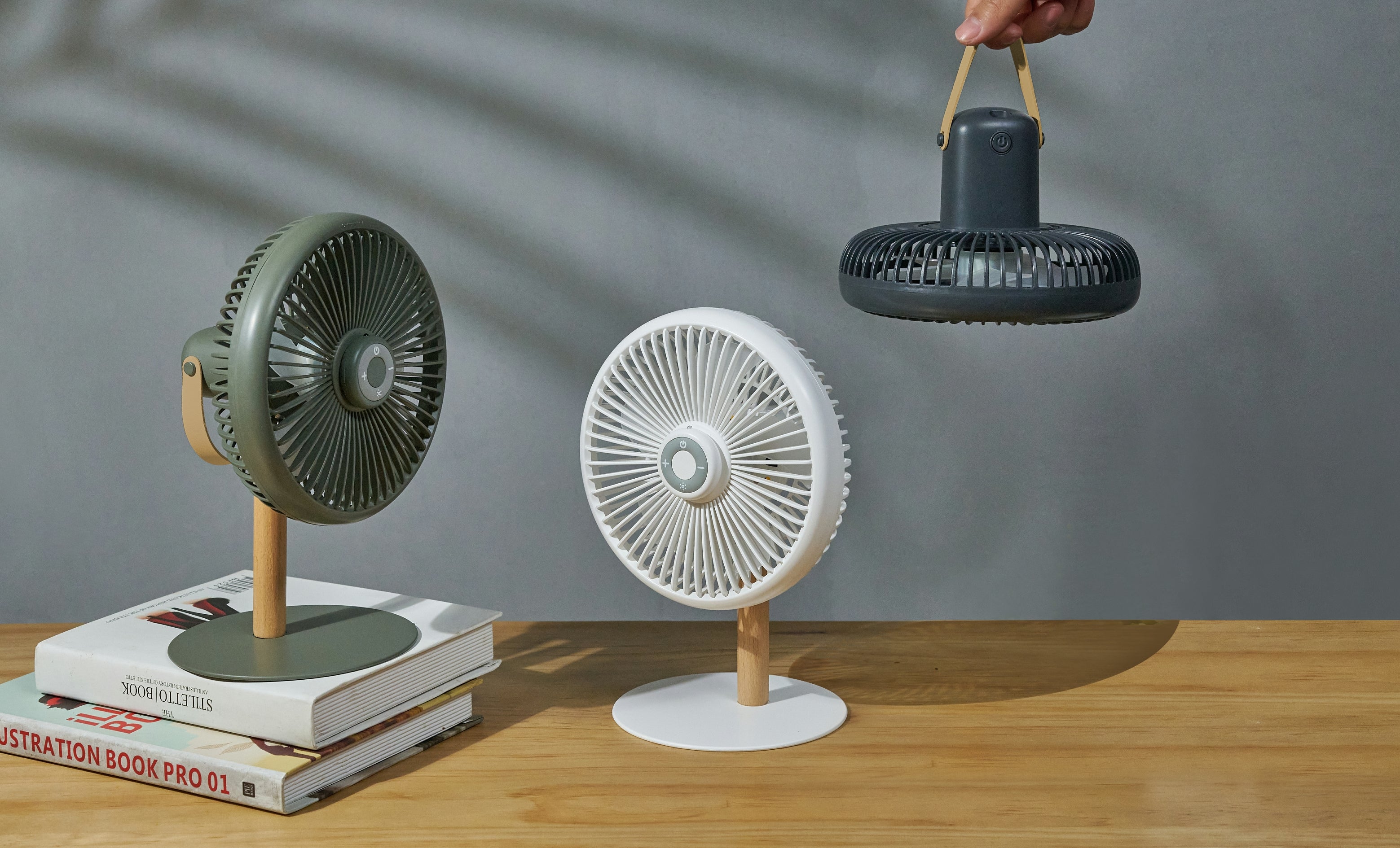 Lampe-Ventilateur de Bureau - Vert Kaki