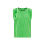 Alma Deia - Débardeur Plissé Coton Bio - Vert Prairie - Femme
