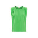 Alma Deia - Débardeur Plissé Coton Bio - Vert Prairie - Femme
