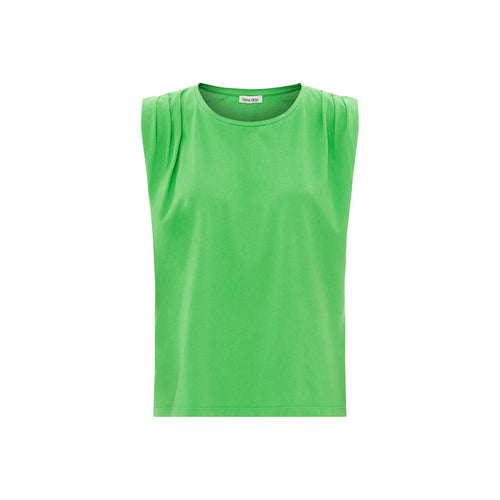 Alma Deia - Débardeur Plissé Coton Bio - Vert Prairie - Femme