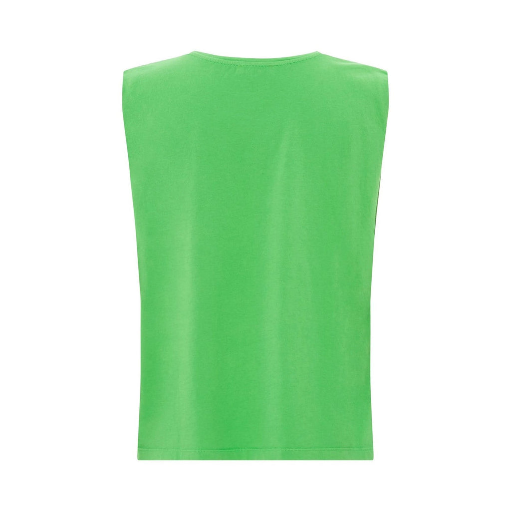 Alma Deia - Débardeur Plissé Coton Bio - Vert Prairie - Femme