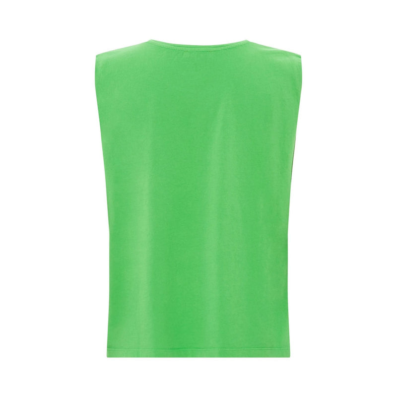 Alma Deia - Débardeur Plissé Coton Bio - Vert Prairie - Femme