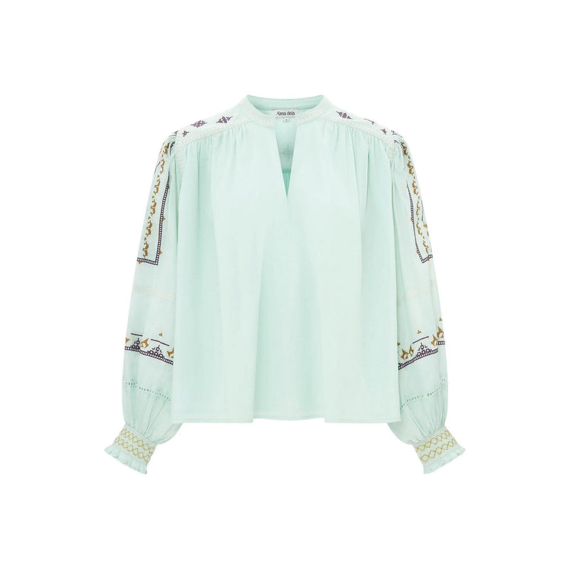 Alma Deia - Blouse Brodée - Bleu - Femme