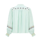 Alma Deia - Embroidered Blouse - Blue - Women