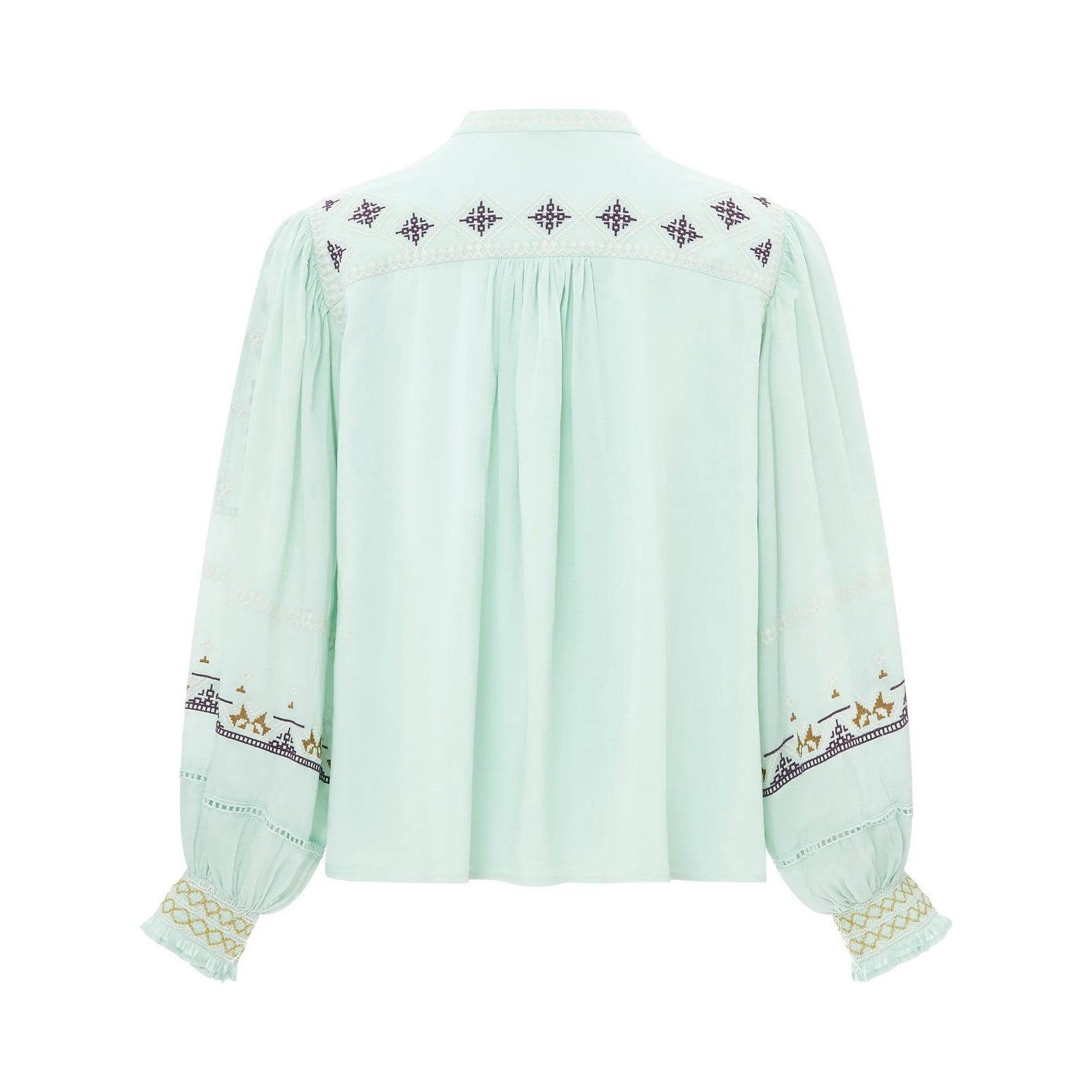 Alma Deia - Embroidered Blouse - Blue - Women