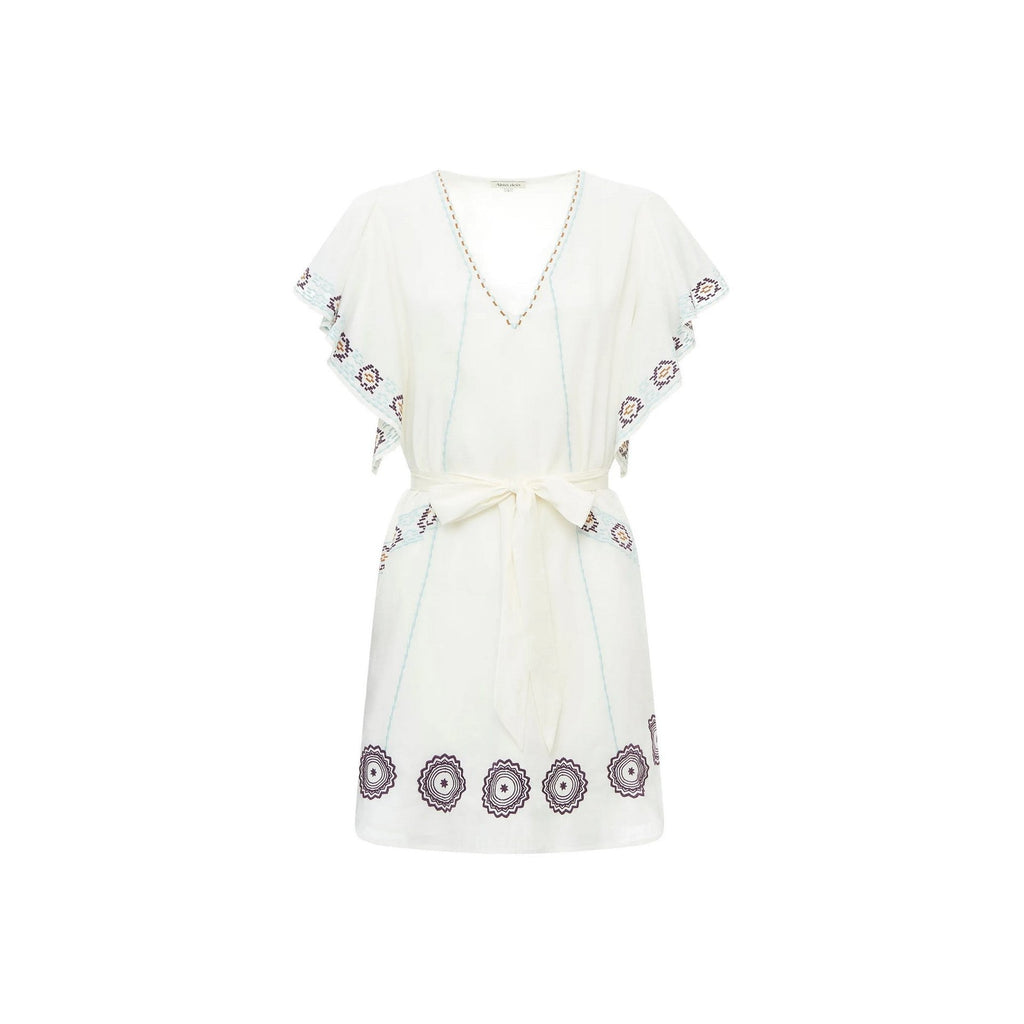 Alma Deia - Embroidered Kimono Dress - Off-White - Women
