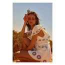 Alma Deia - Robe Kimono Brodée - Blanc Cassé - Femme