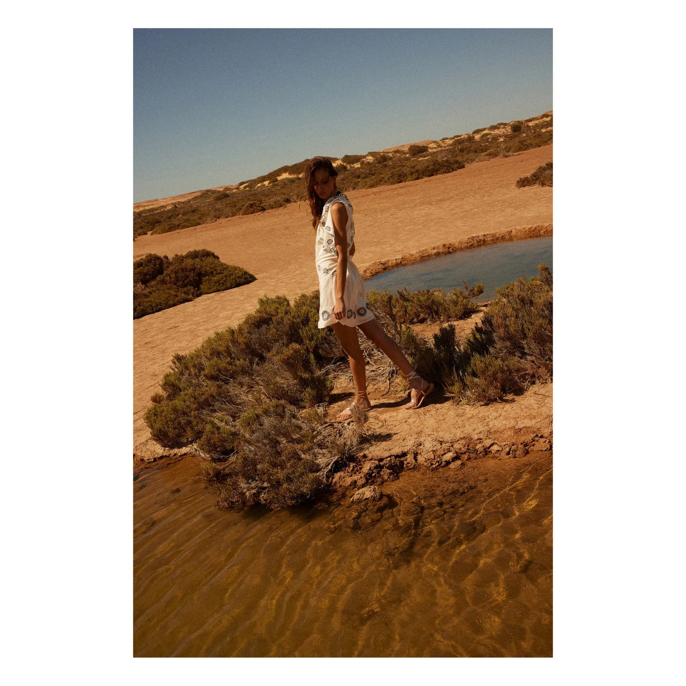 Alma Deia - Embroidered Kimono Dress - Off-White - Women