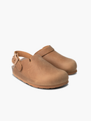 Zuecos Shetland de arcilla y cuero engrasado