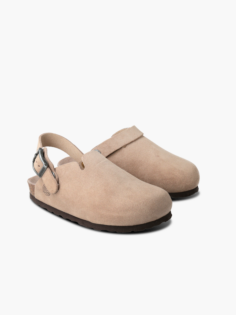 Zuecos Shetland de terciopelo color topo