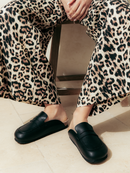 Lois Leather Black Clogs