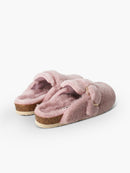 Pantuflas Grisel De Piel De Oveja Rosado