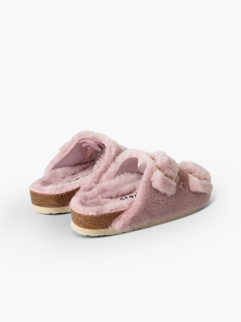 Pantuflas Galia De Piel De Oveja Rosado