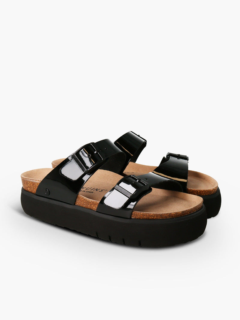 Sandalias Tika Vegan Charol Negro