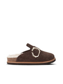 Grisel Velor Wool Brown Clogs