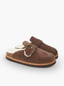 Grisel Velor Wool Brown Clogs