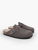 Zuecos Riva Velour Gris Oscuro