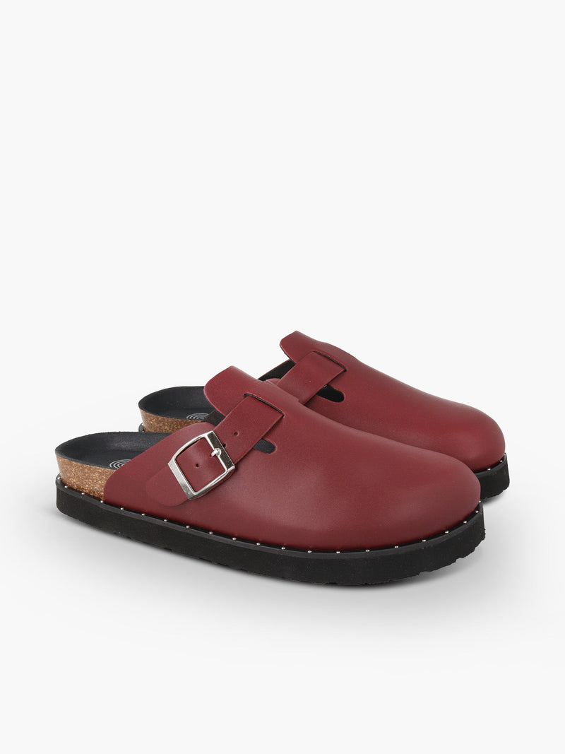 Sabots Riva Vegan Studs Burgundy