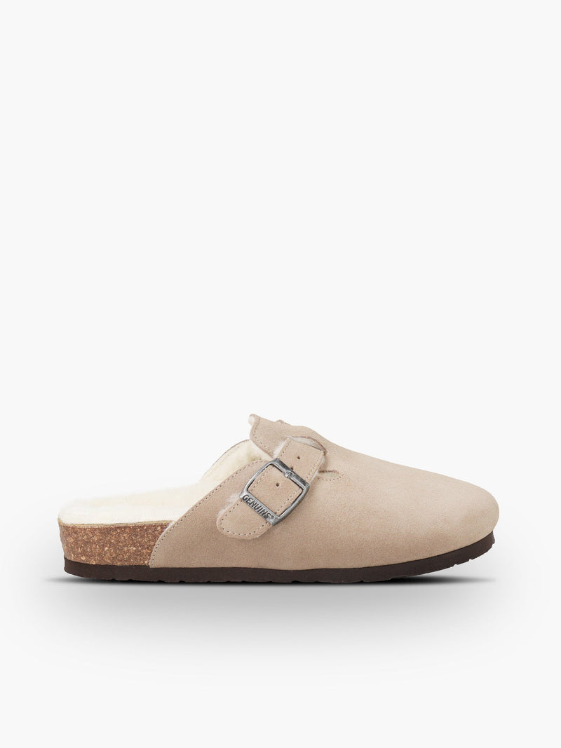 Zuecos Riva Velour Lana Color Topo