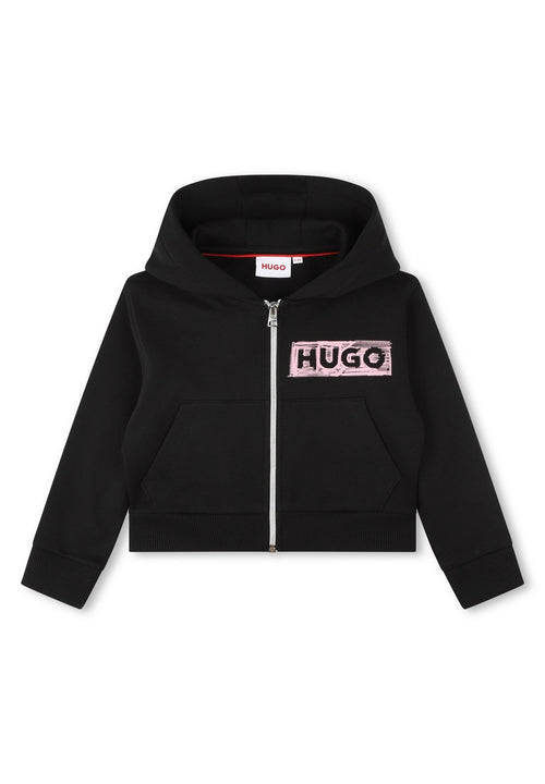 Cardigan A Capuche - Black - Fille - Hugo