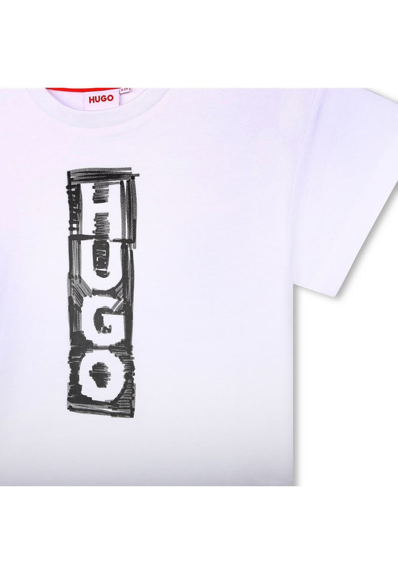 T-Shirt Manches Courtes - Blanc - Fille - Hugo